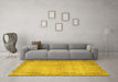 Machine Washable Persian Yellow Traditional Rug in a Living Room, wshtr3943yw