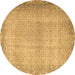Round Persian Brown Traditional Rug, tr3943brn