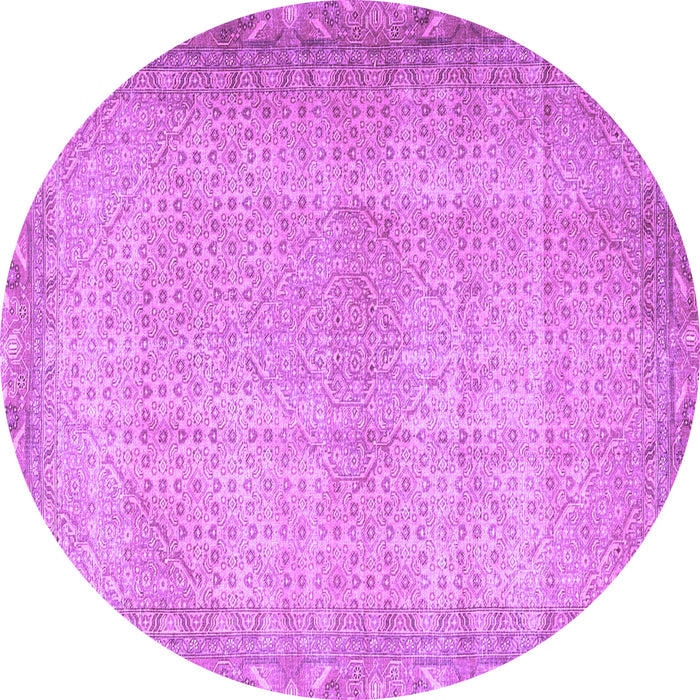Round Persian Purple Traditional Rug, tr3943pur