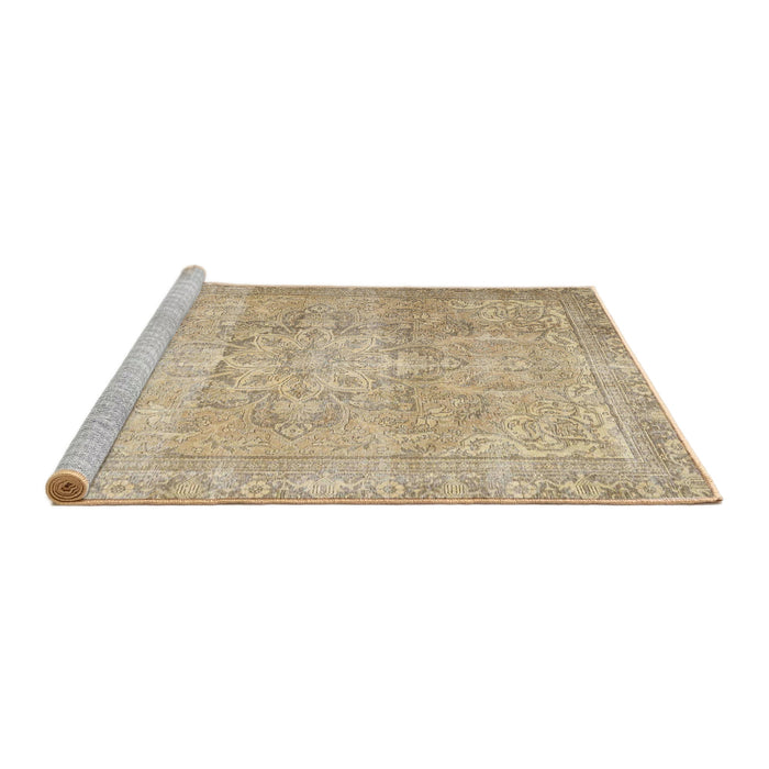 Sideview of Machine Washable Traditional Brown Rug, wshtr3944