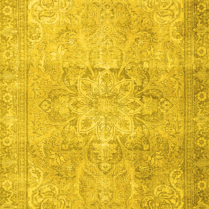 Machine Washable Persian Yellow Traditional Rug, wshtr3944yw