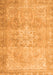 Serging Thickness of Machine Washable Persian Orange Traditional Area Rugs, wshtr3944org