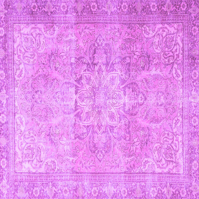 Square Machine Washable Persian Purple Traditional Area Rugs, wshtr3944pur