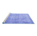 Sideview of Machine Washable Persian Blue Traditional Rug, wshtr3944blu