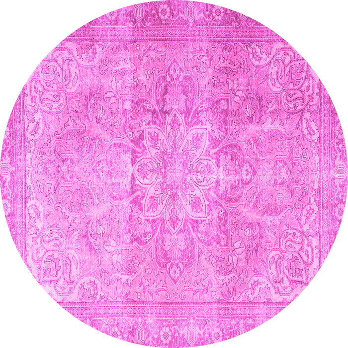Round Persian Pink Traditional Rug, tr3944pnk
