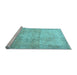 Sideview of Machine Washable Persian Light Blue Traditional Rug, wshtr3944lblu