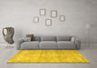 Machine Washable Persian Yellow Traditional Rug in a Living Room, wshtr3944yw