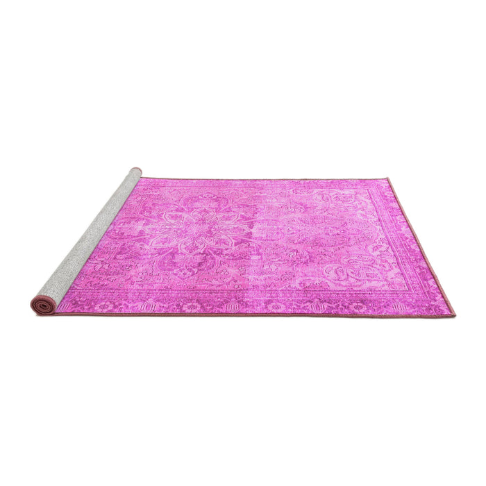Sideview of Machine Washable Persian Pink Traditional Rug, wshtr3944pnk