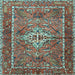 Square Persian Light Blue Traditional Rug, tr3945lblu