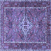 Square Persian Blue Traditional Rug, tr3945blu