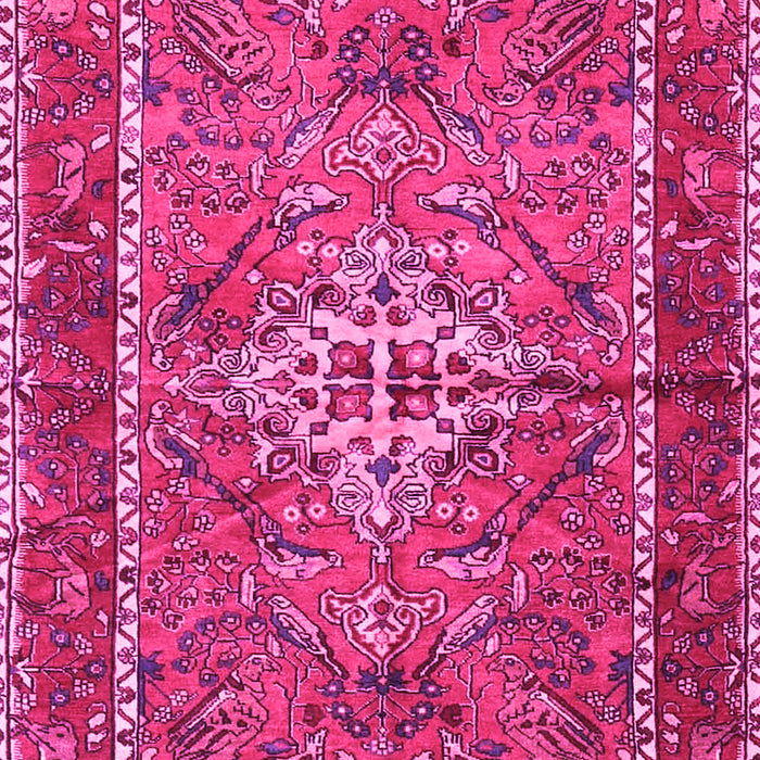 Machine Washable Persian Pink Traditional Rug, wshtr3945pnk