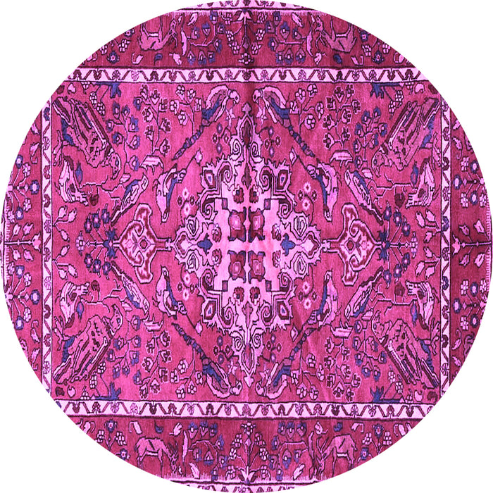 Round Persian Purple Traditional Rug, tr3945pur