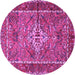 Round Persian Purple Traditional Rug, tr3945pur