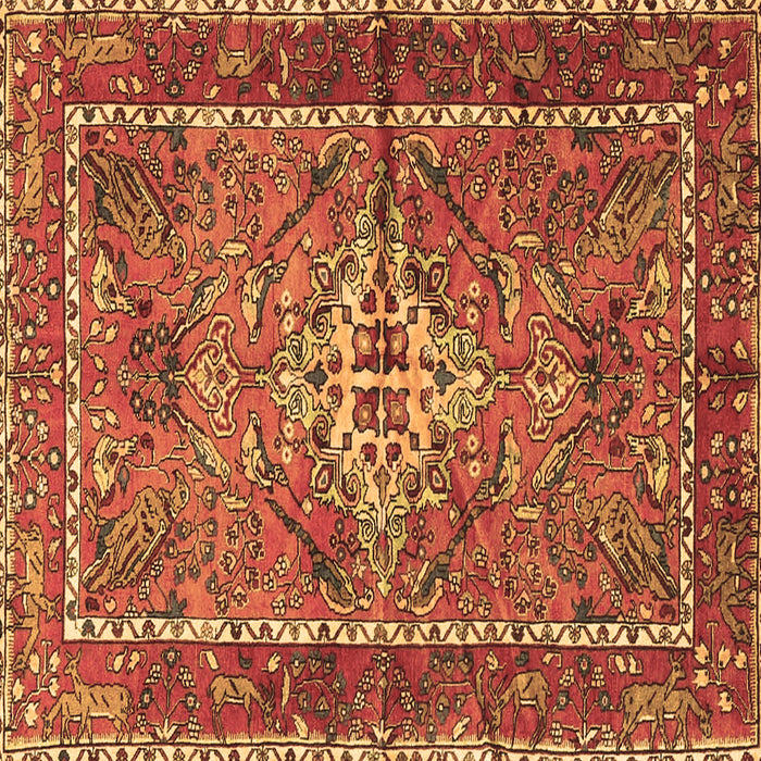 Square Persian Brown Traditional Rug, tr3945brn