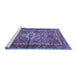 Sideview of Machine Washable Persian Blue Traditional Rug, wshtr3945blu