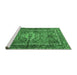 Sideview of Machine Washable Persian Emerald Green Traditional Area Rugs, wshtr3945emgrn