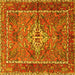 Square Persian Yellow Traditional Rug, tr3945yw