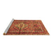 Sideview of Machine Washable Persian Brown Traditional Rug, wshtr3945brn