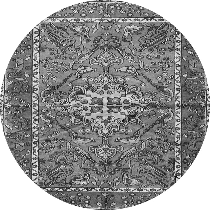 Machine Washable Persian Gray Traditional Rug, wshtr3945gry