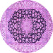 Round Persian Purple Traditional Rug, tr3946pur