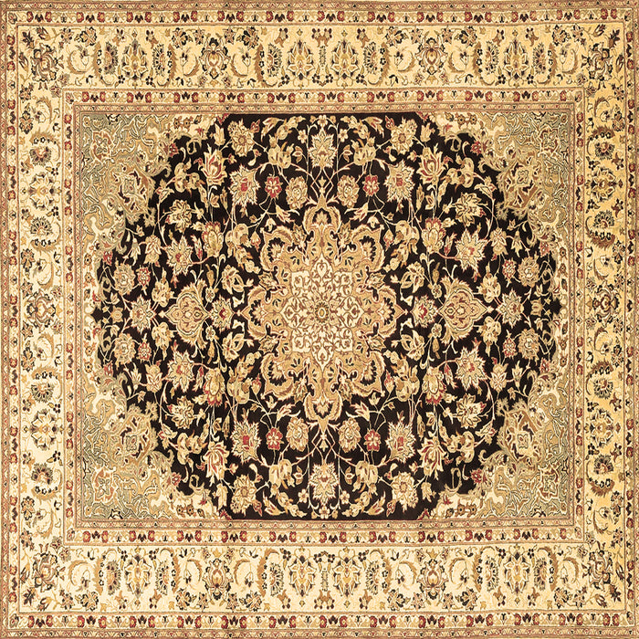 Square Machine Washable Persian Brown Traditional Rug, wshtr3946brn