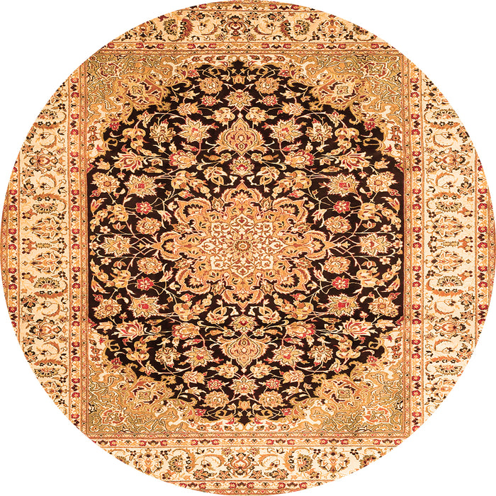 Machine Washable Persian Orange Traditional Area Rugs, wshtr3946org