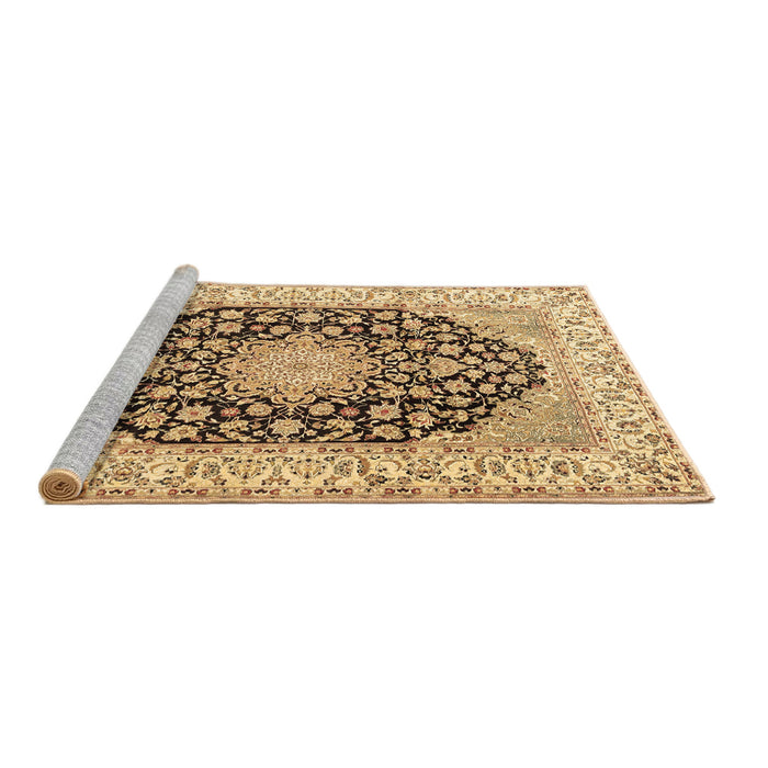 Sideview of Machine Washable Persian Brown Traditional Rug, wshtr3946brn
