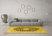 Machine Washable Persian Yellow Traditional Rug in a Living Room, wshtr3946yw