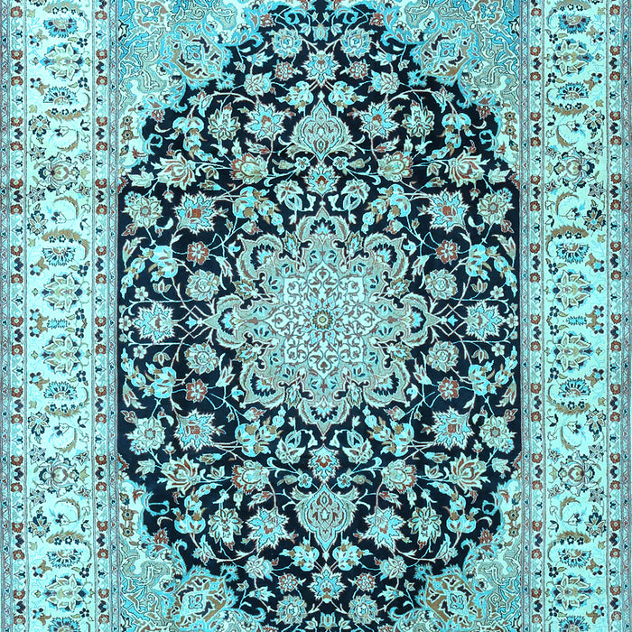 Machine Washable Persian Light Blue Traditional Rug, wshtr3946lblu