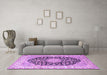 Machine Washable Persian Purple Traditional Area Rugs in a Living Room, wshtr3946pur