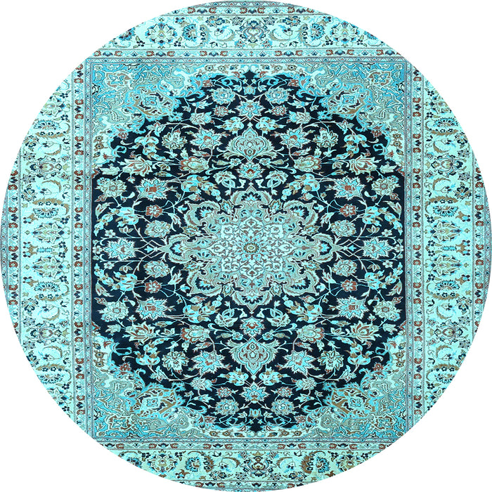Round Persian Light Blue Traditional Rug, tr3946lblu