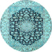 Round Persian Light Blue Traditional Rug, tr3946lblu