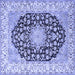 Square Persian Blue Traditional Rug, tr3946blu