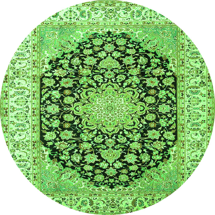 Machine Washable Persian Green Traditional Area Rugs, wshtr3946grn