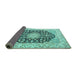 Sideview of Persian Turquoise Traditional Rug, tr3946turq