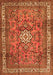 Serging Thickness of Machine Washable Persian Orange Traditional Area Rugs, wshtr3947org