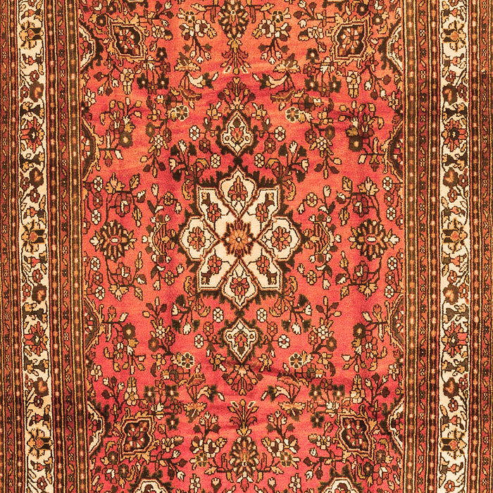 Serging Thickness of Machine Washable Persian Orange Traditional Area Rugs, wshtr3947org