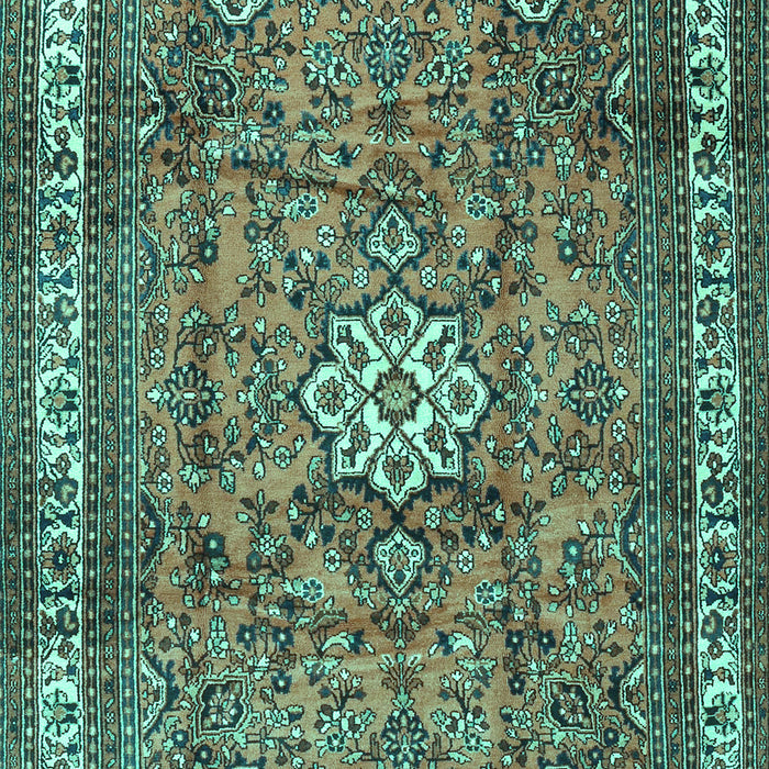 Machine Washable Persian Turquoise Traditional Area Rugs, wshtr3947turq