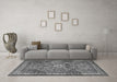 Machine Washable Persian Gray Traditional Rug in a Living Room,, wshtr3947gry