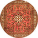 Machine Washable Persian Orange Traditional Area Rugs, wshtr3947org