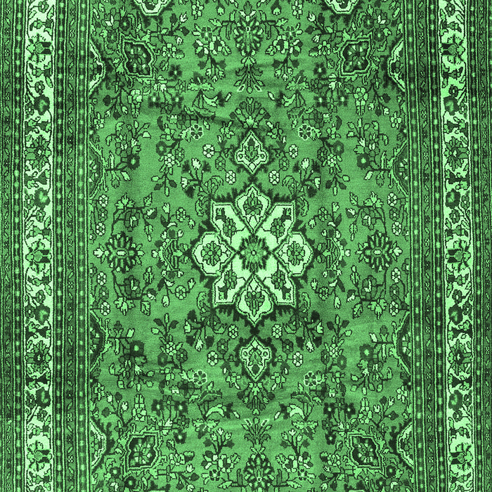 Machine Washable Persian Emerald Green Traditional Area Rugs, wshtr3947emgrn
