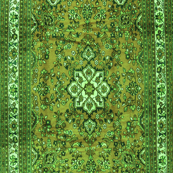Serging Thickness of Machine Washable Persian Green Traditional Area Rugs, wshtr3947grn