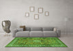 Machine Washable Persian Green Traditional Area Rugs in a Living Room,, wshtr3947grn