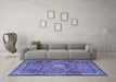 Machine Washable Persian Blue Traditional Rug in a Living Room, wshtr3947blu