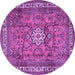 Round Persian Purple Traditional Rug, tr3947pur