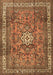 Machine Washable Persian Brown Traditional Rug, wshtr3947brn