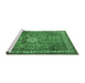 Sideview of Machine Washable Persian Emerald Green Traditional Area Rugs, wshtr3947emgrn