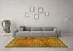 Machine Washable Persian Yellow Traditional Rug in a Living Room, wshtr3947yw