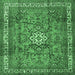 Square Persian Emerald Green Traditional Rug, tr3947emgrn