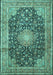 Machine Washable Persian Turquoise Traditional Area Rugs, wshtr3948turq